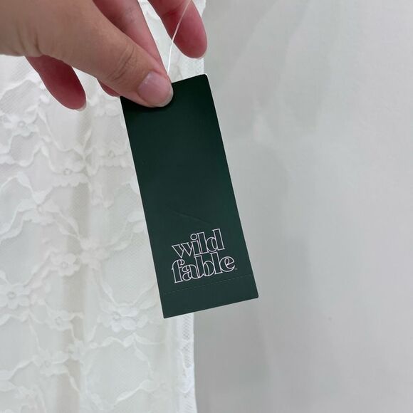 Wild Fable White Lace Overlay Maxi Dress XS - Picture 5 of 8